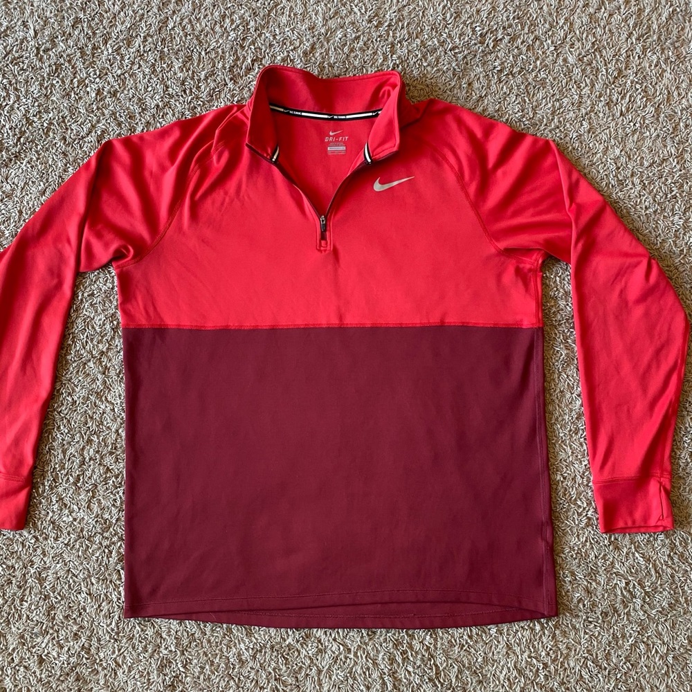 Men’s Nike Running 1/4 Zip XXL red & maroon